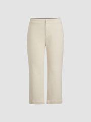 Stretch Denim Low Rise Straight Leg Capri Jeans
