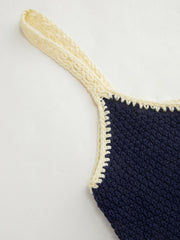 Knit Crayfish Contrasting Binding Crop Cami Top
