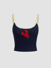 Knit Crayfish Contrasting Binding Crop Cami Top