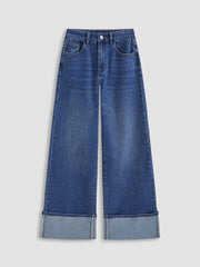 High-Rise Wide Leg w/ Foldover Cuff