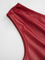 Asymmetrical Neck Ruched Bodysuit