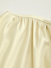 Satin Asymmetrical Neck Twist Split Midi Dress