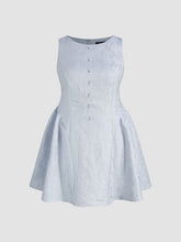 Boat Neck Jacquard Ruffle Mini Dress Curve & Plus