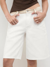 Cider Denim Low Rise Patchy Bermuda Jorts