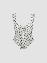 Mesh Sweetheart Polka Dot Bowknot Tank Top