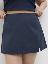 Cotton Mid Rise Split Mini Skirt Curve & Plus
