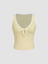 Jersey Contrasting Binding Bowknot Tank Top