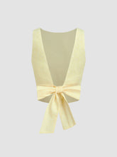 Boat Neck Polka Dot Bowknot Backless Crop Top
