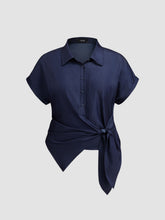 Polo Draped Roll-up Sleeve Shirt Curve & Plus