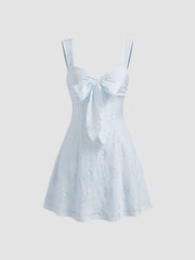 Lace Sweetheart Bowknot Cami Mini Dress