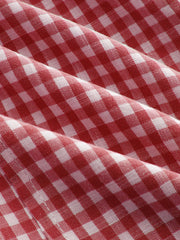 U-neckline Gingham Bowknot Crop Tank Top & Low Rise Mini Skirt Set