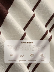 Linen-blend Stripe Oversized Long Sleeve Shirt