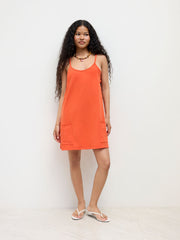 Cotton-blend Cut Out Pocket Cami Mini Dress