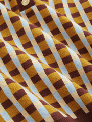 Knit Polo Check Short Sleeve Top