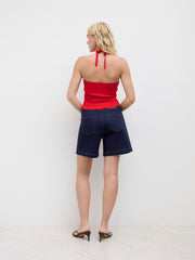 Stretch Cider Denim Mid Rise Pocket Shorts