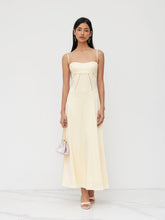 Satin Lace Up Tie Back Knotted Maxi Dress