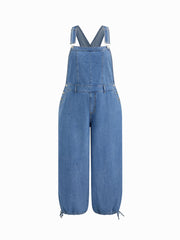 Denim Drawstring Jumpsuit Curve & Plus