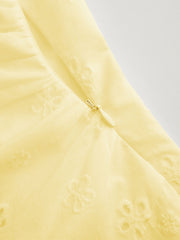 Cotton-blend Boat Neck Broderie Anglaise Tie Back Knotted Top