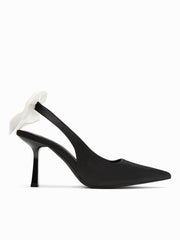 BOWKNOT POINTED TOE SLINGBACK HEELS