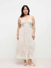 Cotton V-neck Floral Shirred Maxi Dress Curve & Plus