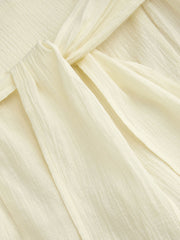 Cotton Mid Rise Knotted Wide Leg Trousers