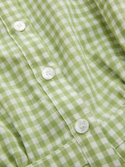 Peter Pan Collar Gingham Knotted Tank Top