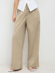 Mid Rise Pleated Trouser