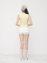 Jersey Contrasting Binding Bowknot Tank Top