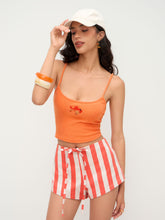 Terry Fish Beading Crop Cami Top