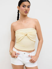 Shell Metal Detail Ruched Bandeau Top