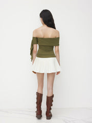 Off-shoulder Ruched Top