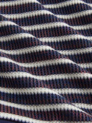 Cotton-blend Off-shoulder Stripe Zip Through Sweatshirt