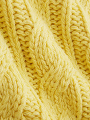 Cable Knit V-neck Side Button Vest