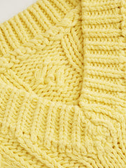 Cable Knit V-neck Side Button Vest