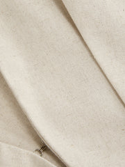 Linen-blend V-neck Ruched Pleated Romper