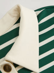 Polo Neck Stripe Midi Dress