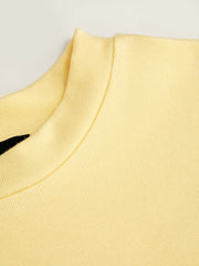 Round Neckline Pepper Embroidery Contrasting Binding Short Sleeve Tee