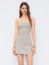 Geometric Pattern Bowknot Mini Dress
