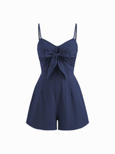 100% Cotton Bowknot Shirred Romper