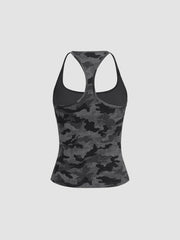 Cotton-blend Camo Cami Top