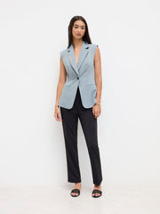 Notched Collar V-neck Button Blazer Vest