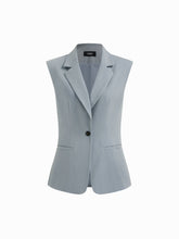 Notched Collar V-neck Button Blazer Vest