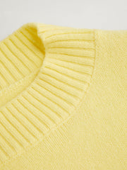 Knit Boat Neck Lantern Sleeve Oversized Top