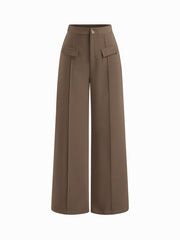 High Rise Pocket Straight Leg Trousers