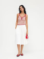 Knit Sweetheart Neckline Stripe Cami Top