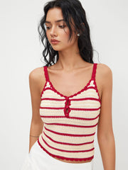 Knit Sweetheart Neckline Stripe Cami Top