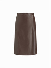 Faux Leather Low Rise Midi Skirt
