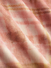 Mesh Plaid Off-shoulder Long Sleeve Ruched Top