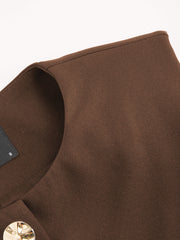 Metal Button Waistcoat With Belt