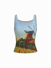 Oil Painting Scoop Neckline Tank Top